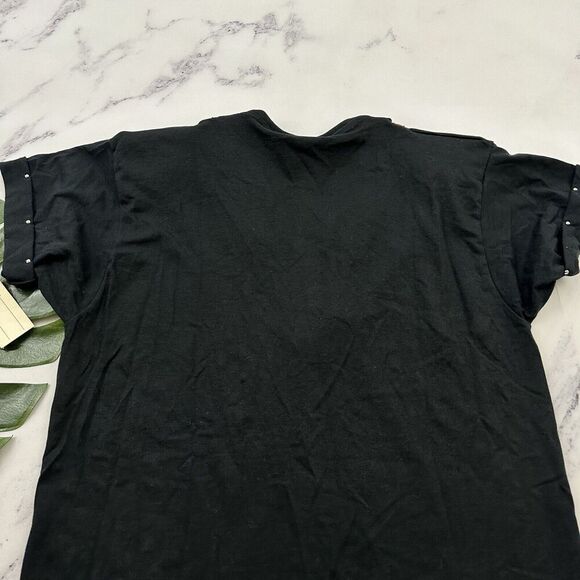 Joanie W Womens Vintage 90s County Western Tee Size M Black Red Beaded Medallion - Picture 11 of 12